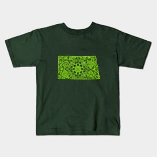 Green Hawaii State Gift Mandala Yoga HI Art Kids T-Shirt